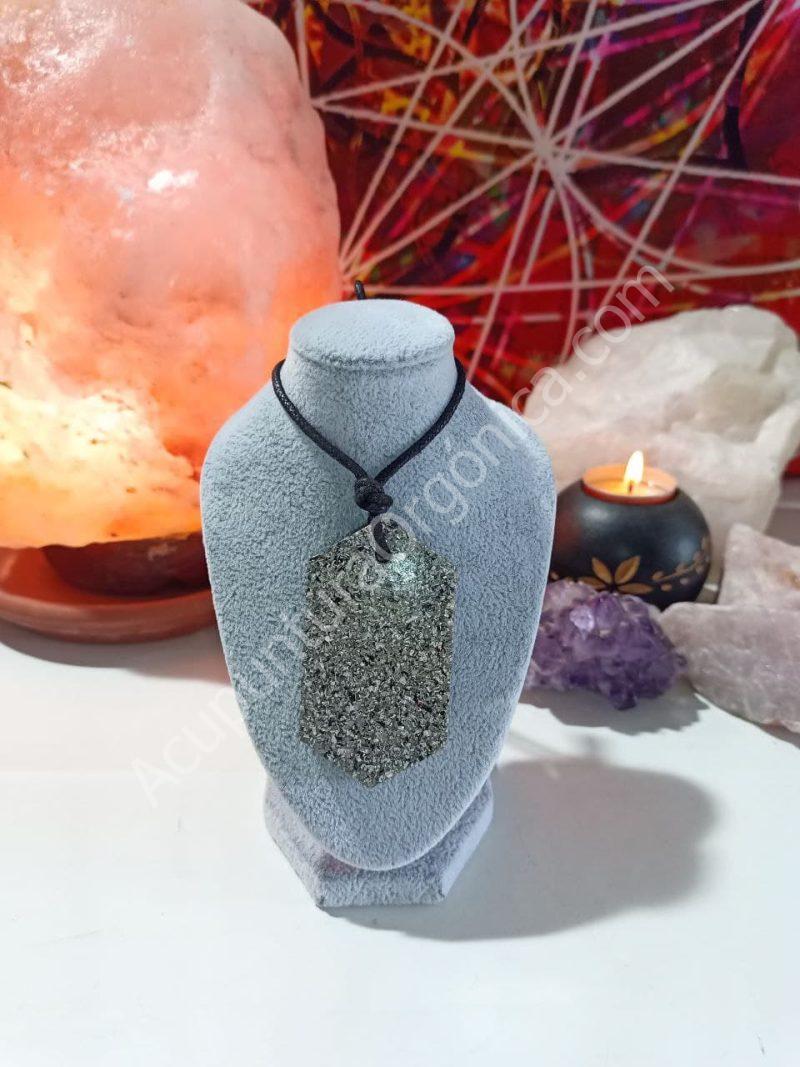 Colgante Chapa Hexagonal. Orgonita - Electronite. - Imagen 6