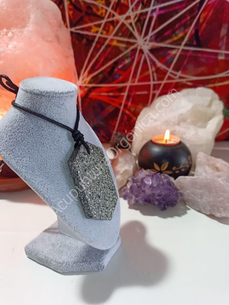 Colgante Chapa Hexagonal. Orgonita - Electronite. - Imagen 5