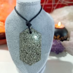 Colgante Chapa Hexagonal. Orgonita - Electronite.