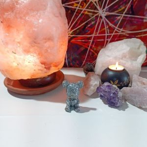 Osito corazón decorativo. Orgonita - Electronite.