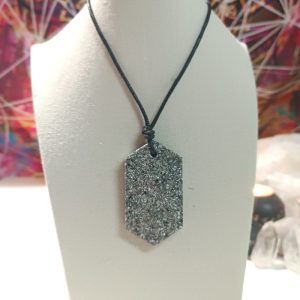 Colgante Chapa Hexagonal. Orgonita - Electronite.