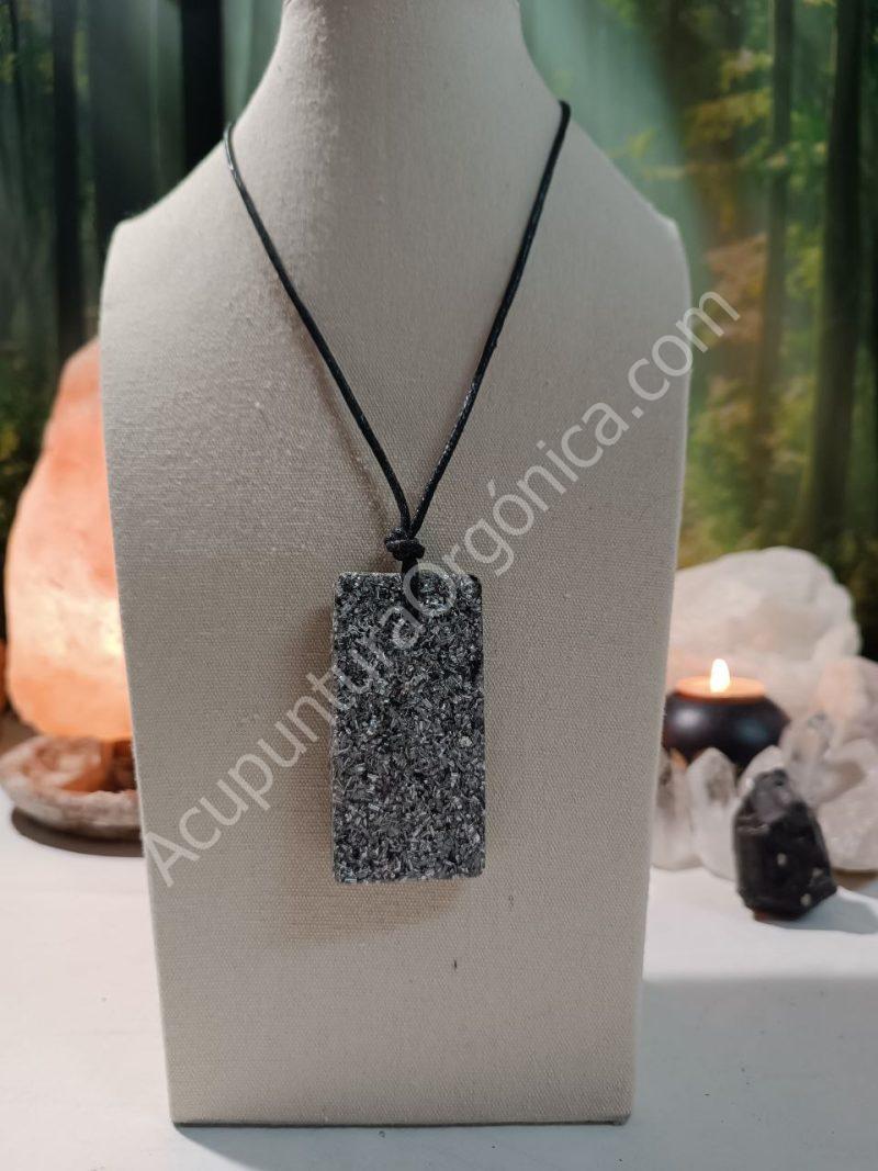 Colgante Chapa Rectangular. Orgonita-Electronite