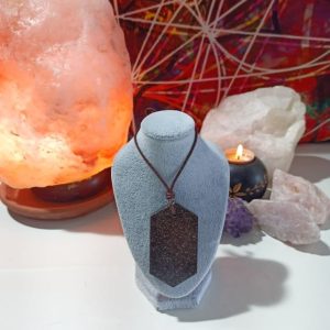 Orgonita VIRUTA PEQUEÑA DE HIERRO colgante Chapa Hexagonal