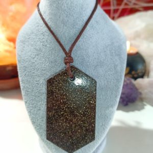 Orgonita VIRUTA PEQUEÑA DE HIERRO colgante Chapa Hexagonal