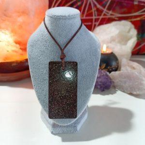 Orgonita VIRUTA PEQUEÑA DE HIERRO colgante Chapa Rectangular