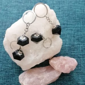 Orgonita LLAVERO DE MAGNETITA formato DIAMANTE