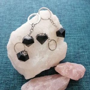 Orgonita LLAVERO DE MAGNETITA formato DIAMANTE