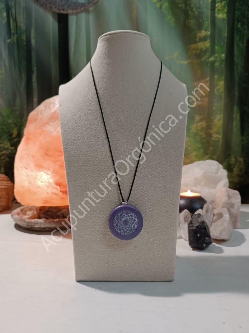 Colgante o llavero orgonita electronite Chakra Corona formato Semicirculo - Imagen 3