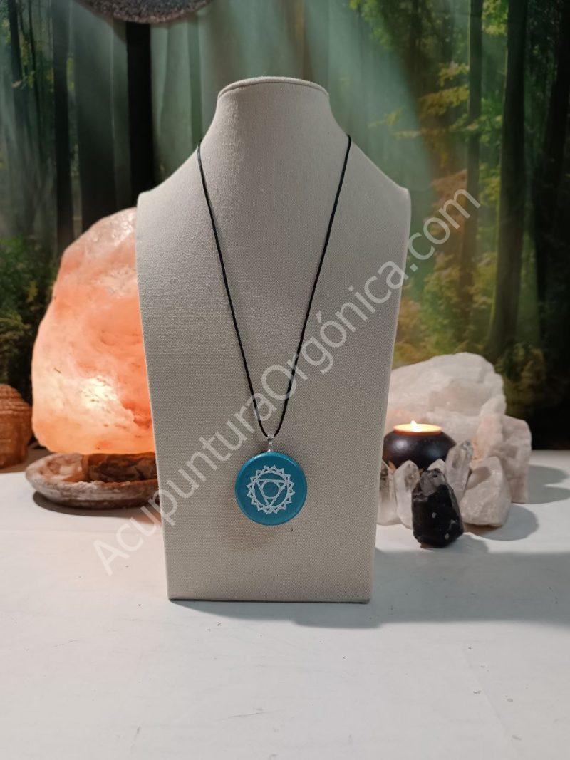 Colgante o llavero Orgonita electronite Chakra de Garganta formato Semicirculo - Imagen 4