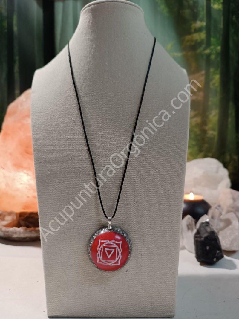 Colgante o llavero Orgonita electronite Chakra Raíz formato Semiesfera