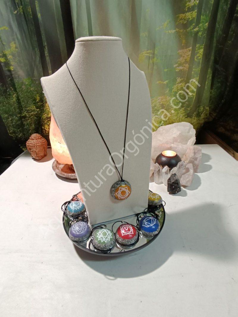 Colgante o llavero Orgonita electronite Chakra Sacro formato Semiesfera - Imagen 4