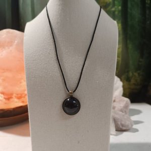 Colgante de Shungita y cordón de seda
