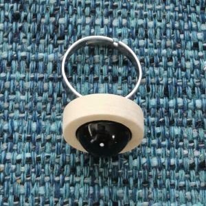 Colgante, pendientes y anillo de Shungita en madera 2 Colores