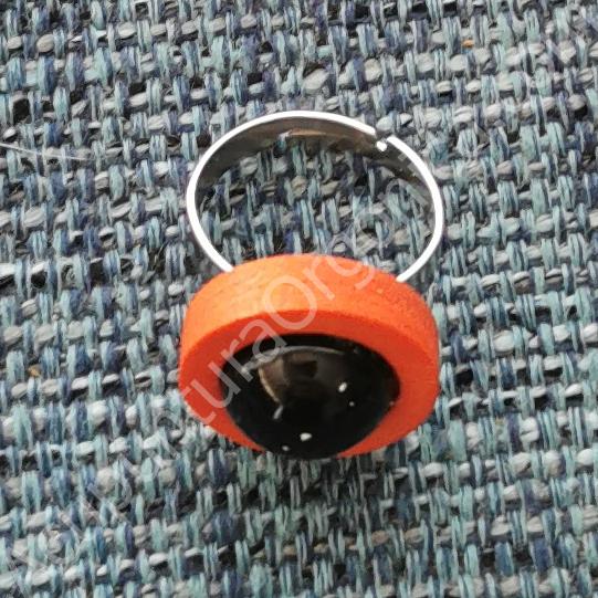 Anillo de Shungita y madera 2 colores