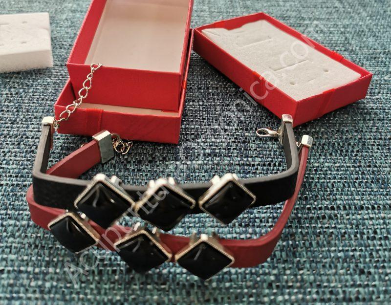 Pulsera de Shungita formato Rombos 2 Colores - Imagen 2