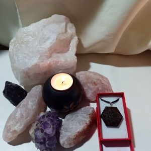 Orgonita VIRUTA PEQUEÑA DE HIERRO colgante Hexágono