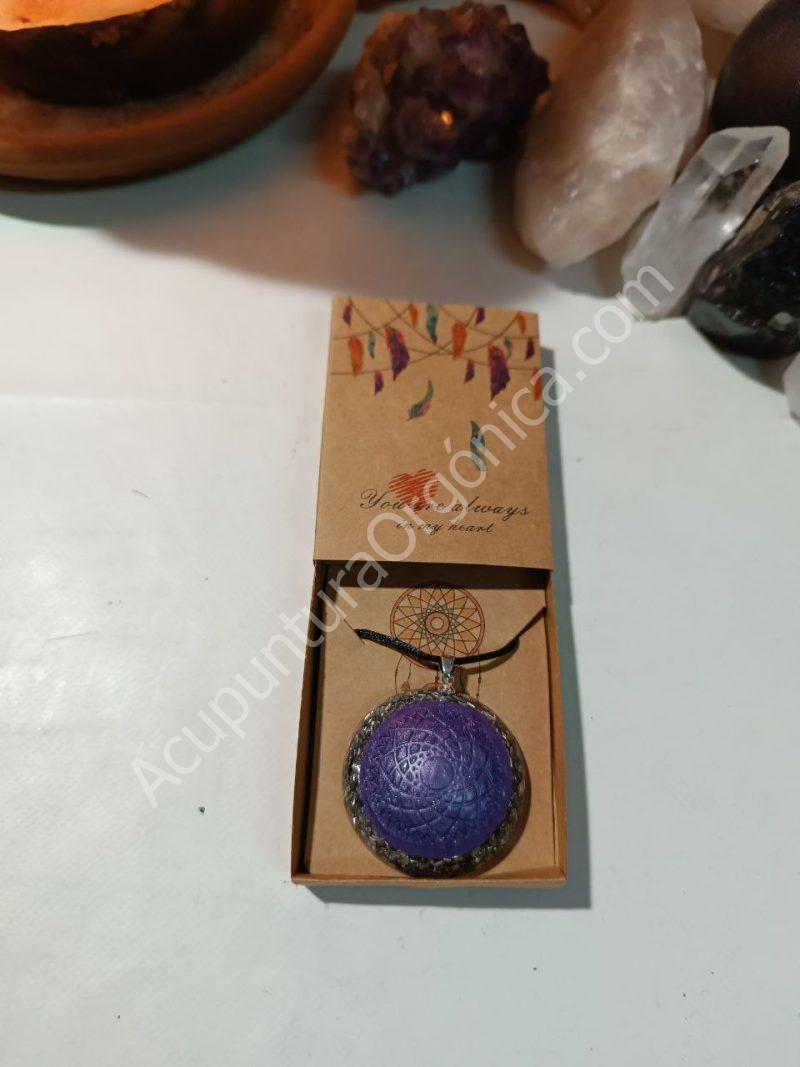 Colgante o llavero Orgonita electronite Chakra Corona formato Semiesfera - Imagen 6