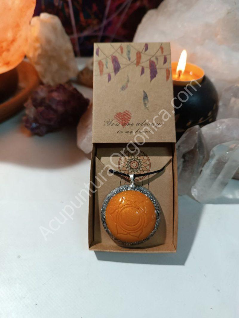 Colgante o llavero Orgonita electronite Chakra Sacro formato Semiesfera - Imagen 6