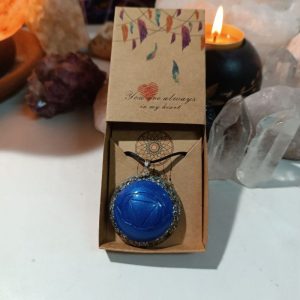 Colgante o llavero Orgonita electronite Chakra Tercer Ojo formato Semiesfera
