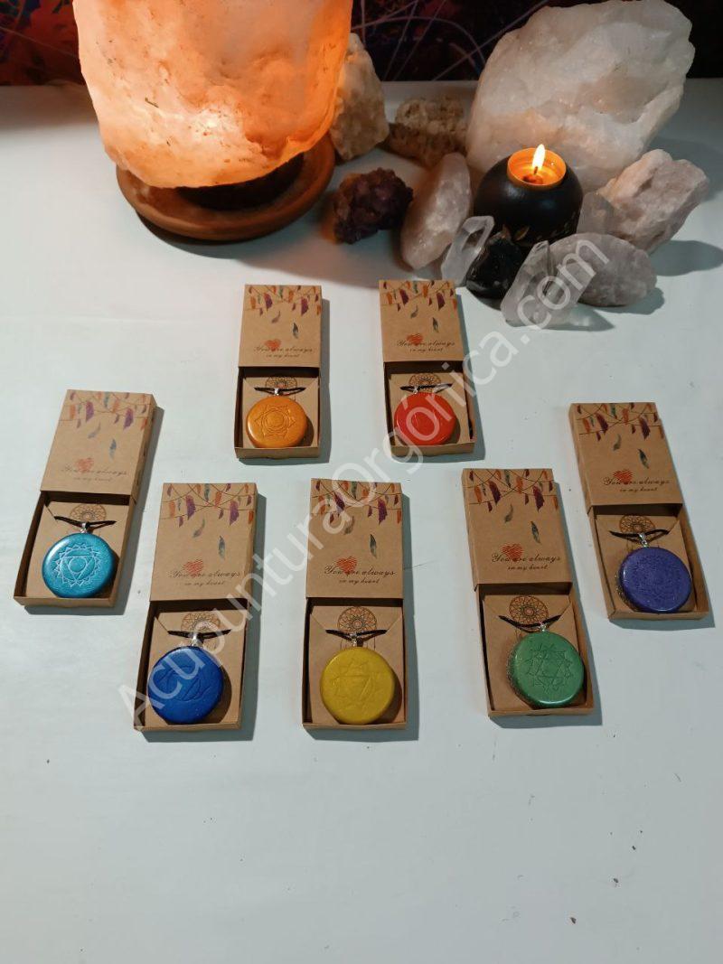 Colgante o llavero orgonita electronite Chakra Corona formato Semicirculo - Imagen 7