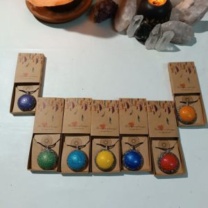 Colgante o llavero Orgonita electronite Chakra Corazón o Cardíaco formato Semiesfera