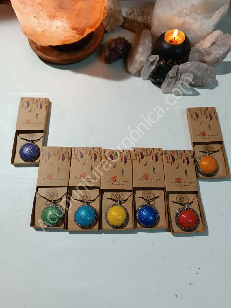 Colgante o llavero Orgonita electronite Chakra Corazón o Cardíaco formato Semiesfera - Imagen 7