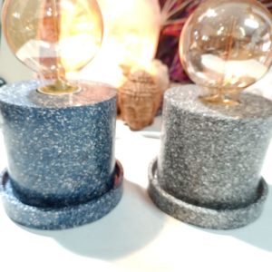 Lámpara formato CILINDRO mesita orgonita-electronite