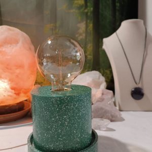 Lámpara formato CILINDRO mesita orgonita-electronite