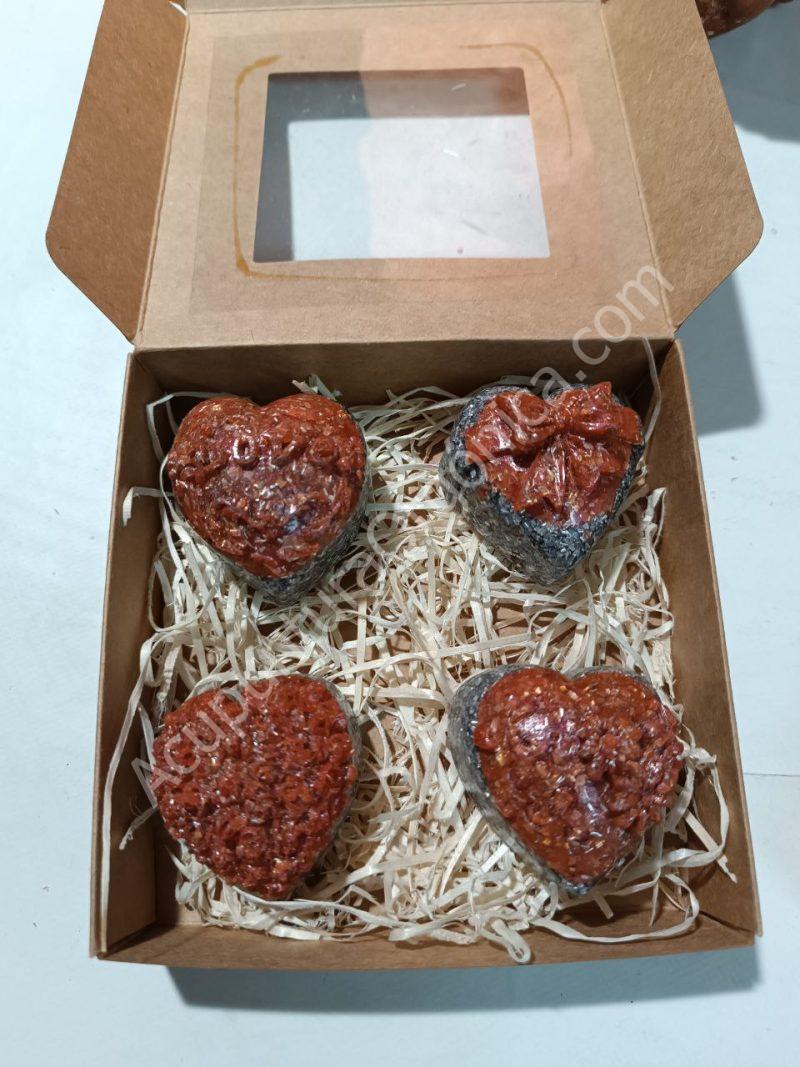 Conjunto corazones Color Orgonita-Electronite