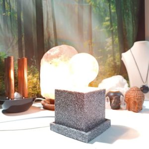 Lámpara mesita CUADRADA de orgonita-electronite