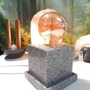 Lámpara mesita CUADRADA de orgonita-electronite