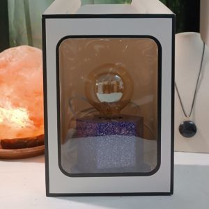 Lámpara mesita de orgonita-electronite formato HEXAGONAL